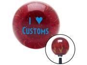 American Shifter Company ASCSNX1558513 Blue I 3 CUSTOMS Red Flame Metal Flake Shift Knob with M16 x 1.5 Insert
