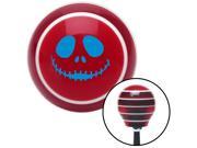 Blue Jack O Lantern Face Red Stripe Shift Knob with M16 x 1.5 Insert project black leather lever strip metric hot handle custom knob aftermarket grip lever sol