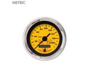 Speedometer Gauge Metric Pinstripe Yellow Black Vintage Needles Chrome auto brass uconnect small block matchless 427 custom cal customs ltr a body bbc form