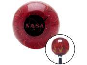 Black Nasa Logo Circle Red Flame Metal Flake Shift Knob with M16 x 1.5 Insert solid lever stick gear performance oe rod style pull knobs shift automatic black