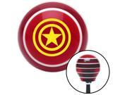 Yellow Outlined Star Red Stripe Shift Knob with M16 x 1.5 Insert rv automotive knob lever billard aftermarket leather solid metric knob oe shift pool top rack a