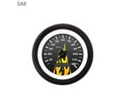 Speedometer Gauge SAE Carbon Fiber Yellow Flame Black Modern Needles rzr racing icon 18 degree jdm go kart 409 bbc auto mgb line out apu dirt sbc 1932 teardr