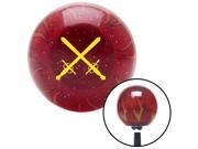 American Shifter Company ASCSNX1558423 Yellow Swords Crossing Red Flame Metal Flake Shift Knob with M16 x 1.5 Insert