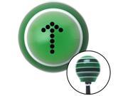 American Shifter Company ASCSNX101176 Black Dotted Directional Arrow Up Green Stripe Shift Knob with M16 x 1.5 Insert