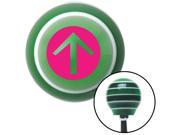 American Shifter Company ASCSNX101155 Pink Circle Directional Arrow Up Green Stripe Shift Knob with M16 x 1.5 Insert