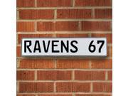 RAVENS 67 NFL Baltimore Ravens White Stamped Street Sign Mancave Wall Art rd lane drive street sign st dr road ave enamel personalized pkwy garage avenue ln, co RAVENS 67 NFL Baltimore Ravens White Stamped Street Sign Mancave Wall Art rd lane drive street sign st dr road ave enamel personalized pkwy garage avenue ln, co