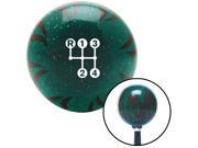 American Shifter Company ASCSNX1621735 White 4 Speed Shift Pattern - Dots 3n Green Flame Metal Flake Shift Knob fits American Shifter Company ASCSNX1621735 White 4 Speed Shift Pattern - Dots 3n Green Flame Metal Flake Shift Knob fits