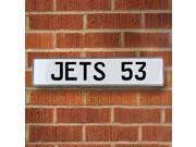 JETS 53 NFL New York Jets White Stamped Street Sign Mancave Wall Art traffic wall drive embossed license pressed metal man cave real traffic sign garage st plat JETS 53 NFL New York Jets White Stamped Street Sign Mancave Wall Art traffic wall drive embossed license pressed metal man cave real traffic sign garage st plat