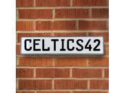 CELTICS42 NBA Boston Celtics White Stamped Street Sign Mancave Wall Art traffic lane plate way dr custom street sign dot enamel traffic sign license metal st dr CELTICS42 NBA Boston Celtics White Stamped Street Sign Mancave Wall Art traffic lane plate way dr custom street sign dot enamel traffic sign license metal st dr
