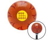 American Shifter Company ASCSNX1620501 Yellow 6 Speed Shift Pattern - Dots 41 Orange Flame Metal Flake Shift Knob fits American Shifter Company ASCSNX1620501 Yellow 6 Speed Shift Pattern - Dots 41 Orange Flame Metal Flake Shift Knob fits