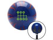 American Shifter Company ASCSNX1619366 Green 6 Speed Shift Pattern - Dots 41n Blue Flame Metal Flake Shift Knob fits American Shifter Company ASCSNX1619366 Green 6 Speed Shift Pattern - Dots 41n Blue Flame Metal Flake Shift Knob fits