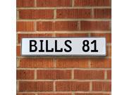 BILLS 81 NFL Buffalo Bills White Stamped Street Sign Mancave Wall Art real ct man cave pressed metal drive metal court aluminum dot parkway road ln cir vintage BILLS 81 NFL Buffalo Bills White Stamped Street Sign Mancave Wall Art real ct man cave pressed metal drive metal court aluminum dot parkway road ln cir vintage