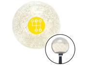 American Shifter Company ASCSNX1599028 Yellow 4 Speed Shift Pattern - Dots 3 Clear Metal Flake Shift Knob fits nascar American Shifter Company ASCSNX1599028 Yellow 4 Speed Shift Pattern - Dots 3 Clear Metal Flake Shift Knob fits nascar