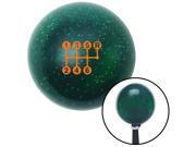 American Shifter Company ASCSNX1605013 Orange 6 Speed Shift Pattern - Dots 26n Green Metal Flake Shift Knob fits auto American Shifter Company ASCSNX1605013 Orange 6 Speed Shift Pattern - Dots 26n Green Metal Flake Shift Knob fits auto
