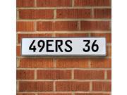 49ERS 36 NFL San Francisco 49ers White Stamped Street Sign Mancave Wall Art personalized circle drive dot st ln avenue embossed ct plate parkway garage vintage 49ERS 36 NFL San Francisco 49ers White Stamped Street Sign Mancave Wall Art personalized circle drive dot st ln avenue embossed ct plate parkway garage vintage