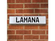 Vintage parts USA VPAY2068B Lamana White Stamped Aluminum Street Sign Mancave Wall Art Vintage parts USA VPAY2068B Lamana White Stamped Aluminum Street Sign Mancave Wall Art