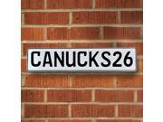 Vintage parts USA VPAY22CD CANUCKS26 NHL Vancouver Canucks White Stamped Street Sign Mancave Wall Art Vintage parts USA VPAY22CD CANUCKS26 NHL Vancouver Canucks White Stamped Street Sign Mancave Wall Art