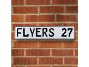 Vintage parts USA VPAY1ED0 FLYERS 27 NHL Philadelphia Flyers White Stamped Street Sign Mancave Wall Art Vintage parts USA VPAY1ED0 FLYERS 27 NHL Philadelphia Flyers White Stamped Street Sign Mancave Wall Art