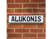 Vintage parts USA VPAYBA1B Alukonis White Stamped Aluminum Street Sign Mancave Wall Art Vintage parts USA VPAYBA1B Alukonis White Stamped Aluminum Street Sign Mancave Wall Art