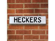 Vintage parts USA VPAY1B84A Heckers White Stamped Aluminum Street Sign Mancave Wall Art Vintage parts USA VPAY1B84A Heckers White Stamped Aluminum Street Sign Mancave Wall Art