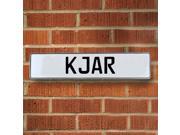 Vintage parts USA VPAY1FC75 Kjar White Stamped Aluminum Street Sign Mancave Wall Art Vintage parts USA VPAY1FC75 Kjar White Stamped Aluminum Street Sign Mancave Wall Art