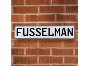 Vintage parts USA VPAY17980 Fusselman White Stamped Aluminum Street Sign Mancave Wall Art Vintage parts USA VPAY17980 Fusselman White Stamped Aluminum Street Sign Mancave Wall Art