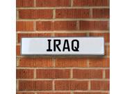 Vintage parts USA VPAYE77 IRAQ White Stamped Street Sign Mancave Wall Art Vintage parts USA VPAYE77 IRAQ White Stamped Street Sign Mancave Wall Art