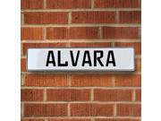 Vintage parts USA VPAYBA22 Alvara White Stamped Aluminum Street Sign Mancave Wall Art Vintage parts USA VPAYBA22 Alvara White Stamped Aluminum Street Sign Mancave Wall Art