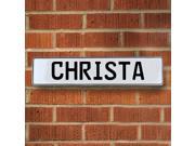 Vintage parts USA VPAY1275B Christa White Stamped Aluminum Street Sign Mancave Wall Art Vintage parts USA VPAY1275B Christa White Stamped Aluminum Street Sign Mancave Wall Art