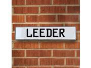 Vintage parts USA VPAY20B6C Leeder White Stamped Aluminum Street Sign Mancave Wall Art Vintage parts USA VPAY20B6C Leeder White Stamped Aluminum Street Sign Mancave Wall Art