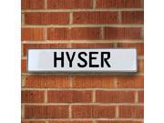 Vintage parts USA VPAY1C40B Hyser White Stamped Aluminum Street Sign Mancave Wall Art Vintage parts USA VPAY1C40B Hyser White Stamped Aluminum Street Sign Mancave Wall Art