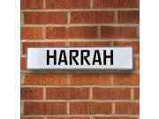 Vintage parts USA VPAY1B5D7 Harrah White Stamped Aluminum Street Sign Mancave Wall Art Vintage parts USA VPAY1B5D7 Harrah White Stamped Aluminum Street Sign Mancave Wall Art