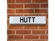Vintage parts USA VPAY1C3B5 Hutt White Stamped Aluminum Street Sign Mancave Wall Art Vintage parts USA VPAY1C3B5 Hutt White Stamped Aluminum Street Sign Mancave Wall Art