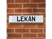 Vintage parts USA VPAY20C75 Lekan White Stamped Aluminum Street Sign Mancave Wall Art Vintage parts USA VPAY20C75 Lekan White Stamped Aluminum Street Sign Mancave Wall Art