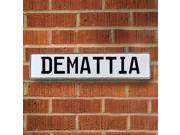 Vintage parts USA VPAY15C1E Demattia White Stamped Aluminum Street Sign Mancave Wall Art Vintage parts USA VPAY15C1E Demattia White Stamped Aluminum Street Sign Mancave Wall Art