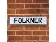 Vintage parts USA VPAY17535 Folkner White Stamped Aluminum Street Sign Mancave Wall Art Vintage parts USA VPAY17535 Folkner White Stamped Aluminum Street Sign Mancave Wall Art