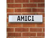 Vintage parts USA VPAYBAB9 Amici White Stamped Aluminum Street Sign Mancave Wall Art Vintage parts USA VPAYBAB9 Amici White Stamped Aluminum Street Sign Mancave Wall Art