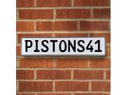 Vintage parts USA VPAYCED PISTONS41 NBA Detroit Pistons White Stamped Street Sign Mancave Wall Art Vintage parts USA VPAYCED PISTONS41 NBA Detroit Pistons White Stamped Street Sign Mancave Wall Art