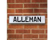 Vintage parts USA VPAYB938 Alleman White Stamped Aluminum Street Sign Mancave Wall Art Vintage parts USA VPAYB938 Alleman White Stamped Aluminum Street Sign Mancave Wall Art