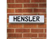 Vintage parts USA VPAY1BA95 Hensler White Stamped Aluminum Street Sign Mancave Wall Art Vintage parts USA VPAY1BA95 Hensler White Stamped Aluminum Street Sign Mancave Wall Art