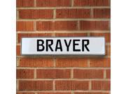 Vintage parts USA VPAYE43B Brayer White Stamped Aluminum Street Sign Mancave Wall Art Vintage parts USA VPAYE43B Brayer White Stamped Aluminum Street Sign Mancave Wall Art