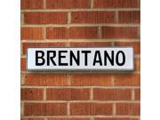 Vintage parts USA VPAYE4E1 Brentano White Stamped Aluminum Street Sign Mancave Wall Art Vintage parts USA VPAYE4E1 Brentano White Stamped Aluminum Street Sign Mancave Wall Art