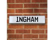 Vintage parts USA VPAY1C51B Ingham White Stamped Aluminum Street Sign Mancave Wall Art Vintage parts USA VPAY1C51B Ingham White Stamped Aluminum Street Sign Mancave Wall Art