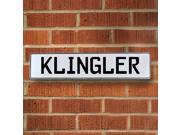 Vintage parts USA VPAY1FD3D Klingler White Stamped Aluminum Street Sign Mancave Wall Art Vintage parts USA VPAY1FD3D Klingler White Stamped Aluminum Street Sign Mancave Wall Art