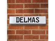 Vintage parts USA VPAY15B92 Delmas White Stamped Aluminum Street Sign Mancave Wall Art Vintage parts USA VPAY15B92 Delmas White Stamped Aluminum Street Sign Mancave Wall Art