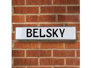Vintage parts USA VPAYD738 Belsky White Stamped Aluminum Street Sign Mancave Wall Art Vintage parts USA VPAYD738 Belsky White Stamped Aluminum Street Sign Mancave Wall Art