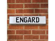 Vintage parts USA VPAY16B5A Engard White Stamped Aluminum Street Sign Mancave Wall Art Vintage parts USA VPAY16B5A Engard White Stamped Aluminum Street Sign Mancave Wall Art