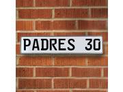 Vintage parts USA VPAY1E02 PADRES 30 MLB San Diego Padres White Stamped Street Sign Mancave Wall Art Vintage parts USA VPAY1E02 PADRES 30 MLB San Diego Padres White Stamped Street Sign Mancave Wall Art
