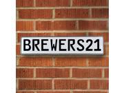 Vintage parts USA VPAY1CC9 BREWERS21 MLB Milwaukee Brewers White Stamped Street Sign Mancave Wall Art Vintage parts USA VPAY1CC9 BREWERS21 MLB Milwaukee Brewers White Stamped Street Sign Mancave Wall Art