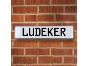 Vintage parts USA VPAY21436 Ludeker White Stamped Aluminum Street Sign Mancave Wall Art Vintage parts USA VPAY21436 Ludeker White Stamped Aluminum Street Sign Mancave Wall Art